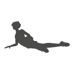 Lying woman. Sport girl illustration. Young woman silhouette
