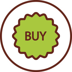 buy tag flat icon in circle.