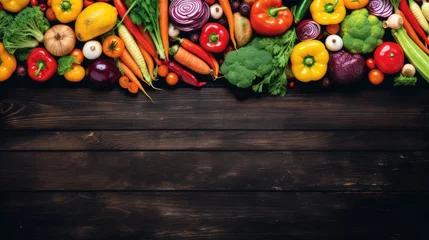 Deurstickers vegetables on wooden background © StraSyP