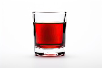 Red wine in glass, isolated on white background