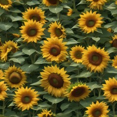 A field of sunflowers that communicate through patterns of light, creating breathtaking displays at twilight3