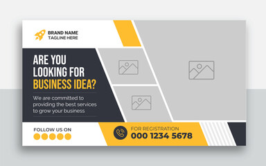 Business youtube thumbnail and web banner template design