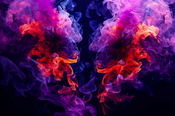 art abstract illustration of human lungs made of smoke . health care concept