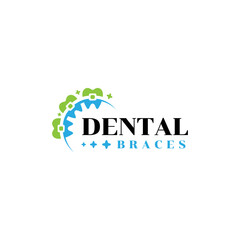 Naklejka premium Vector dental care logo beauty tooth braces logo design template