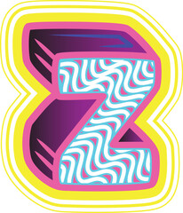 Wavy Pink & Blue Retrowave Letter "Z"