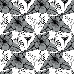 Floral seamless pattern. gray flower pattern