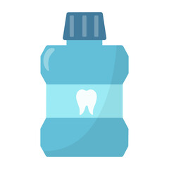 plastic bottle tooth liquid isolated on white