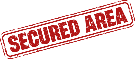 Secured Area square grunge stamp