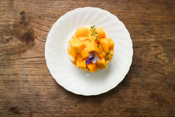 mango cake or mango cheese cake , mango cheese pie