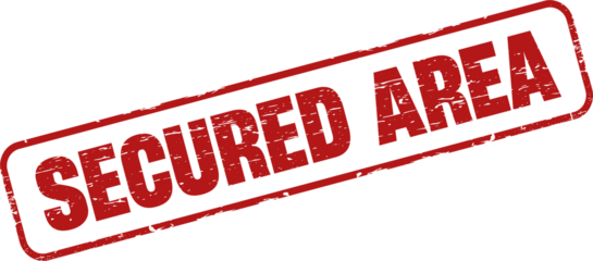 Secured Area square grunge stamp