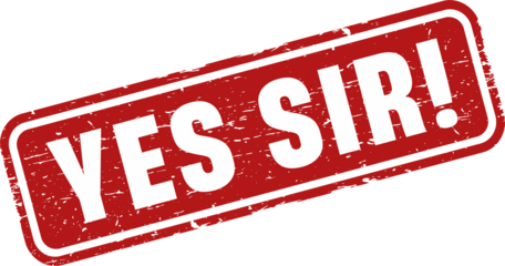 Yeas sir! square grunge stamp