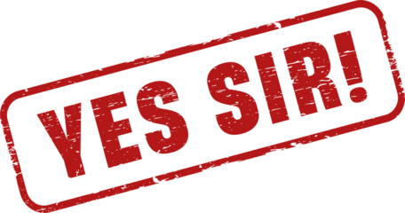 Yeas sir! square grunge stamp