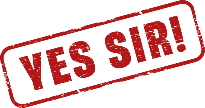 Yeas sir! square grunge stamp