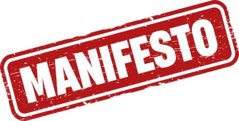 Manifesto square grunge stamp