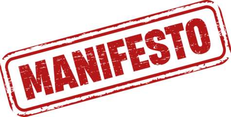 Manifesto square grunge stamp