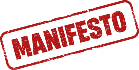 Manifesto square grunge stamp