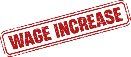 Wage increase square grunge stamp