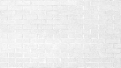 White brick wall background texture for stone tile block  backdrop painted in grey light color...