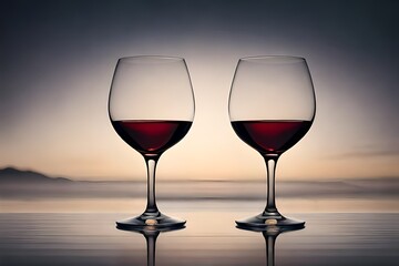 Wine glasses on a neutral background