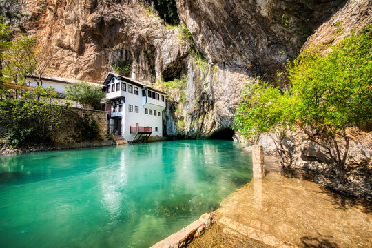 The Source of the Buna River at Blagaj Tekke, Near Mostar in Bosnia and Herzegovina