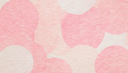 和紙テクスチャのピンクと白の丸が重なった背景イラスト