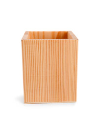 Wooden holder on white background