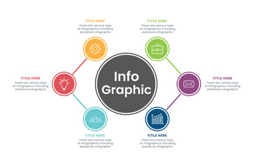 Presentation Business Circle Infographic Template With Six Step Elements Vector Illustration