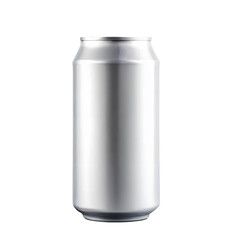 Realistic aluminum can mockup isolated on a transparent background