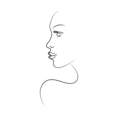 Abstract Face Line Art