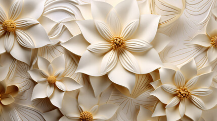 Wallpaper 3d classic flower pattern