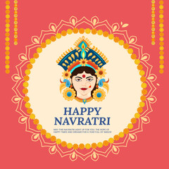 Goddess Durga in Happy Durga Puja Subh Navratri in Happy Navratri Celebration