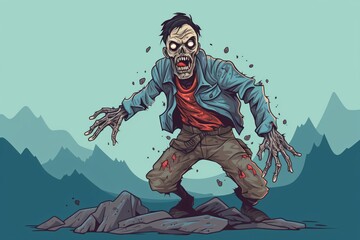 Cartoon illustration of a zombie