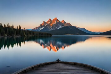 natures beauty reflected in tranquil mountain waters