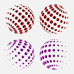 3D digital globe logo design. icon vector illustration. This logo is suitable for global company world technologies and media and publicity agencies. Dot line pro Vector 