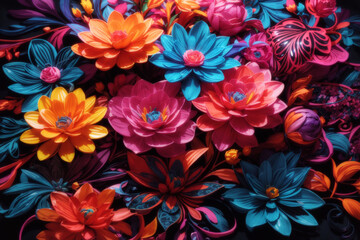 Colorful Flower Abstract Pattern Colorful Background