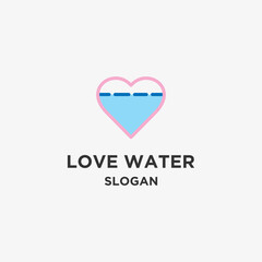 Love water logo colored template vector illustration design