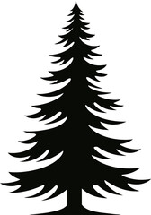 Christmas tree concept, silhouette, black, vector illustration.