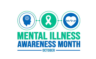 October is Mental Illness Awareness Month background template. Holiday concept. background, banner, placard, card, and poster design template with text inscription and standard color.