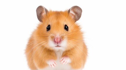 cute hamster on white  background