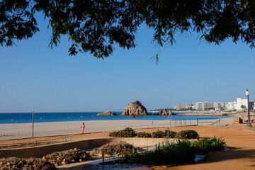 general views of the Mediterranean village of Blanes in the province of Barcelona.