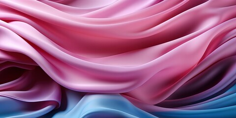 Obraz premium Pink tuquoise silk satin. Gradient. Wavy folds. Shiny fabric surface. Beautiful purple teal background with space for design