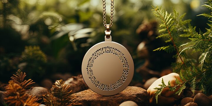 Empty mockup of circle tag label for brand organic shop, minimal eco friendly concept - Powered by Adobe