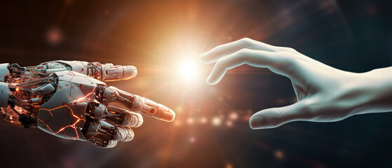 Fototapeta premium AI and Human Connection: A Futuristic Harmony