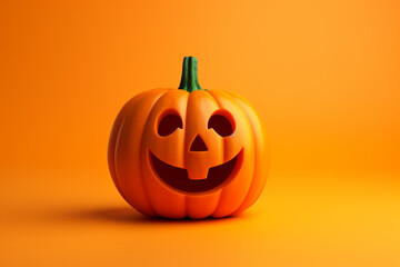 Halloween Pumpkin on an Orange Background