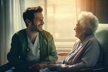 Doctor talking to senior patient