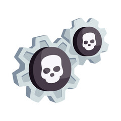 Skull gear vector colorful stickers Icon Design illustration. EPS 10 File