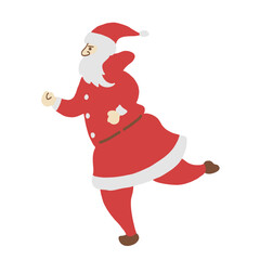 走るサンタクロースのイラスト