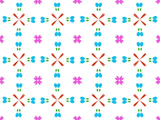 seamless pattern with pink and blue ribbons