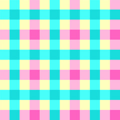 Cute pink fashion seamless pattern. Scottish tartan vichy plaid fabric print. Vector illustration.