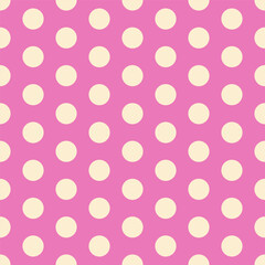 Cute pink fashion seamless pattern. Classic peas on a pink background. Vector illustration.